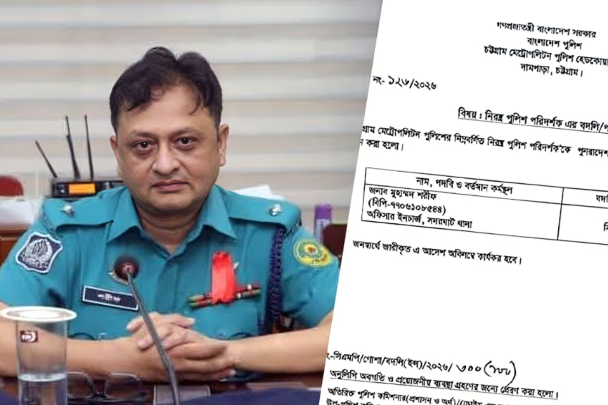 Chittagong Police Chief Removes Officer After Just Seventeen Days