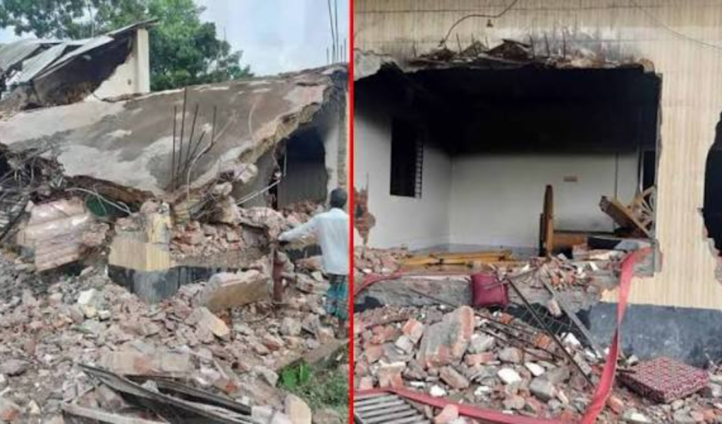 Former Union Parishad Chairmans Ancestral Home Demolished by Miscreants Former Union Parishad Chairman’s Ancestral Home Demolished by Miscreants