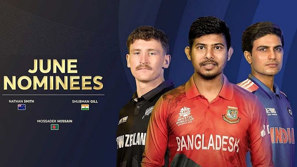 Mosaddek Nominated for ICC June Player Award