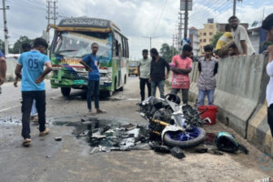 Two Motorcyclists Killed in Bus Collision in Dhamrai