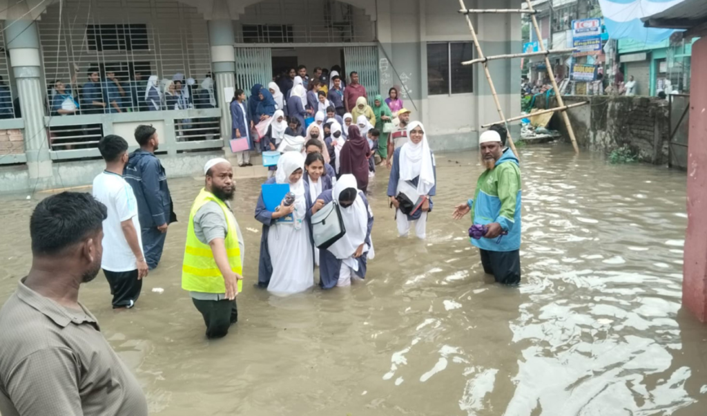 Waterlogged Cumilla Exam Centre Relocated After Severe Flooding Waterlogged Cumilla Exam Centre Relocated After Severe Flooding