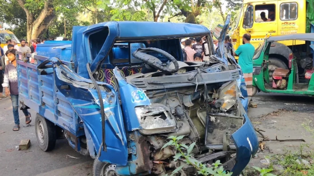 Fatal Collision Between Truck and Pickup Van in Sirajganj