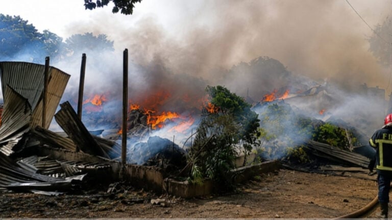 Gazipur Fire Destroys 12 Scrap Warehouses in Konabari