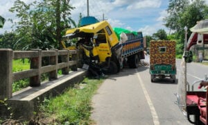 Rice Laden Truck Driver Dies After Crash in Nandail Rice-Laden Truck Driver Dies After Crash in Nandail