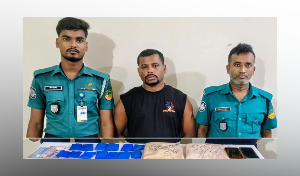 Top Drug Trafficker Arrested in Tongi with Heroin and Yaba Haul