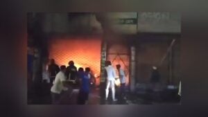 Five Injured as Fire Tears Through Hotel in Shariatpur