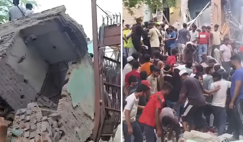 Five-Storey Building Collapses in Delhi Leaving Dozens Trapped Under Rubble