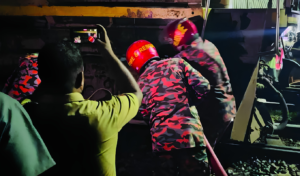 Jayantika Express Engine Fire Triggers Panic at Shaistaganj Station