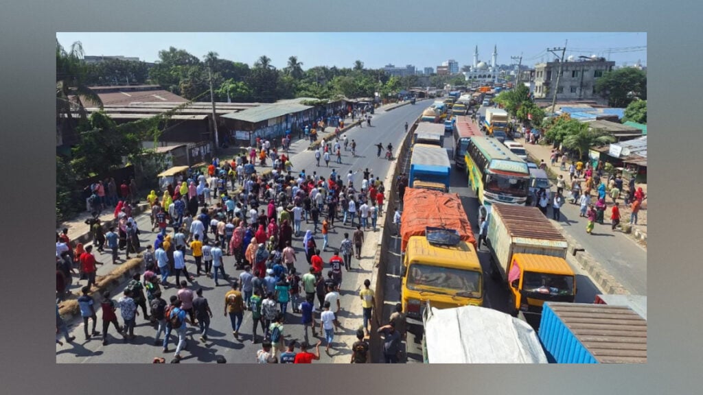 Wage Protests Bring Traffic to Standstill in Gazipur
